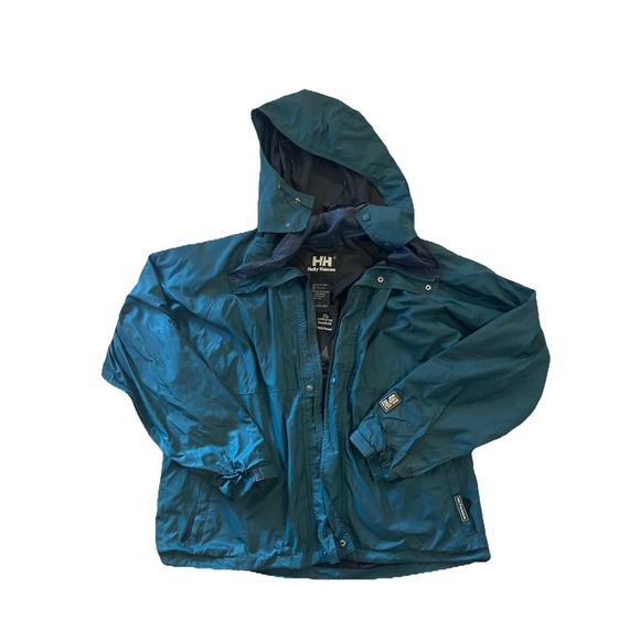 Helly Hanson Men's  Rain Jacket Large Dark Green Vintage - Picture 1 of 4
